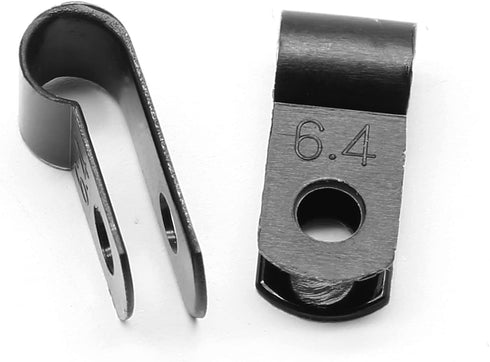 60pcs 1/4 Inch Nylon Cable Clamps, R-Type Wire Cable Clips with M4 Screws for Wire Management (Black)