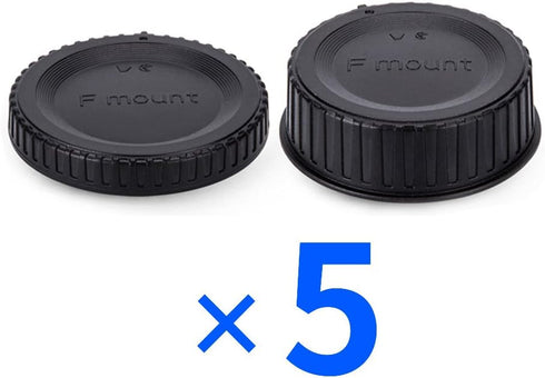 Rear Lens Cap & Body Cap Cover for Nikon F Mount Camera D3500 D3400 D3300 D3200 D3100 D3000 (5 Packs)