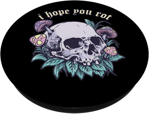 Pastel Goth Aesthetic Skull Mushrooms Edgy Alt E-girl PopSockets Standard PopGrip