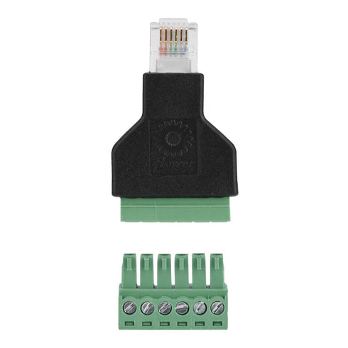 PUSOKEI RJ12 6P6C Male to 6 Pin Wired Screw Terminal Connector Adapter, 1Pcs Ethernet Screw Terminal Block