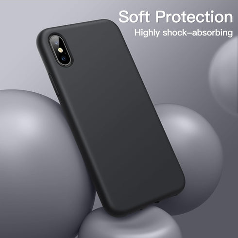 JETech Silicone Case for iPhone X, iPhone Xs - 5.8-Inch Shockproof Full-Body Protective Case with Microfiber Lining