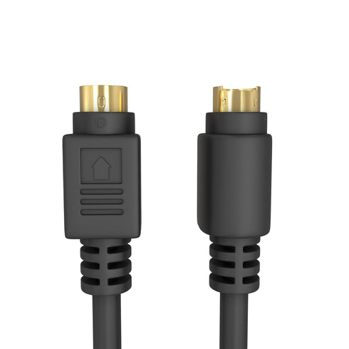 Cmple S Video Cable 25 ft - 4-PIN SVHS Mini Din Video Cord for Home Theater, Camcorder, DVD Player - Black