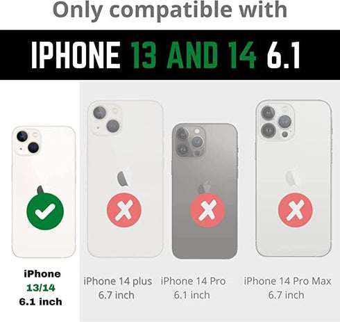 ArtsEvo Designed for iPhone 14 Case and iPhone 13 Case, 6.6ft Drop Protection, Full Body Screen Camera Protective Phone Case, Light Blue