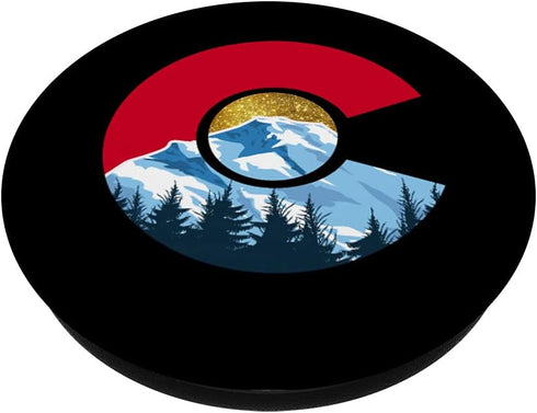 Colorado with Flag Themed Mountain Gifts For Couple Kids Men PopSockets Swappable PopGrip