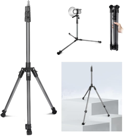 JEBUTU Extendable Photography Light Stand, Adjustable 6.6ft/2m Aluminum Light Tripod Stand for Travel,
