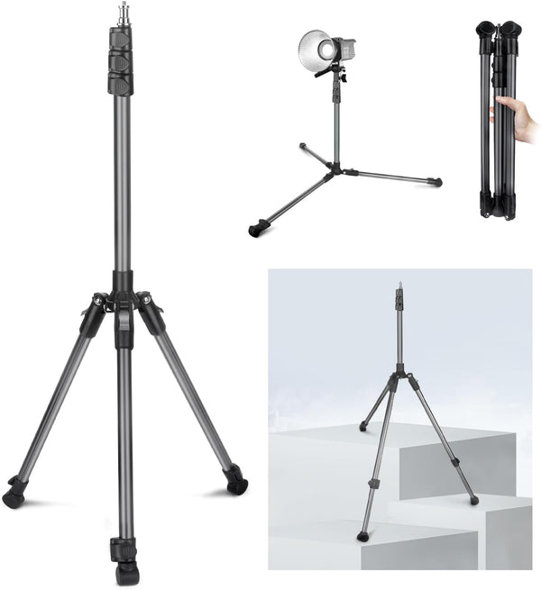 JEBUTU Extendable Photography Light Stand, Adjustable 6.6ft/2m Aluminum Light Tripod Stand for Travel,