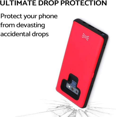 TORU CX PRO Case for Galaxy Note 9, Slim Protective Cover with Card Holder, Hidden Wallet Flip Slot, Kickstand, Mirror,