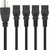 Toptekits 5-15P 4X C13 4 3 C13 Split(6ft/2m, 5-15P 4XC13) Computer Monitor Power Cord Splitter, NEMA to Y-Cable, Power