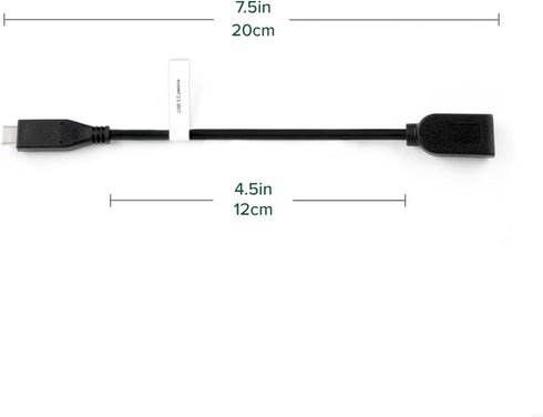 Plugable USB C to USB Adapter Cable - 8 inch / 20 cm, Driverless Technology for USB Type C Devices