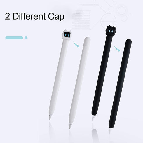 Antetek Soft Silicone Protective Cover for Apple Pencil 2nd Generation, Cute Robot Design, Shockproof iPencil Case