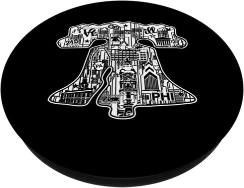 Philadelphia Fan Liberty Bell Philly Fan City Skyline Art PopSockets Swappable PopGrip
