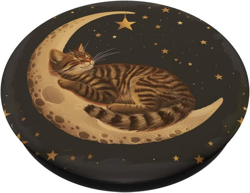 Brown Tabby Cat Sleeping PopSockets Standard PopGrip