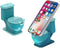 Novelty Toilet Shaped Cellphone Holder, Funny Phone Stand, Peacock Blue Stupid Gifts, Hilarious Cellphone Stand