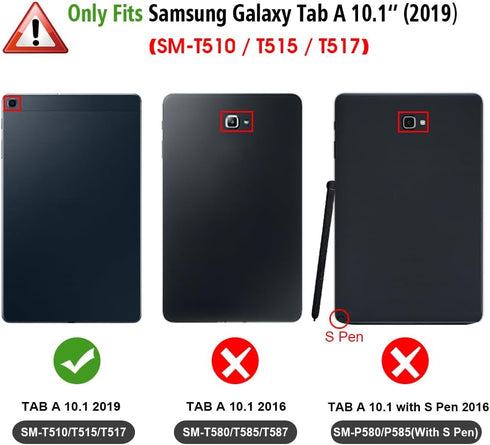 Fintie Keyboard Case for Samsung Galaxy Tab A 10.1 2019 Model SM-T510/T515/T517, Lightweight Stand Cover, Black