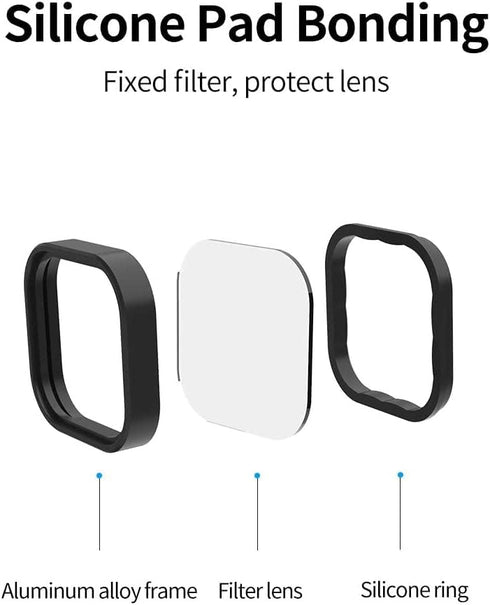 REYGEAK 4-Pack Filter Set CPL ND8 ND16 ND32 Compatible for GoPro Hero 12/11/10/9, Neutral Density and Polarizing Lens