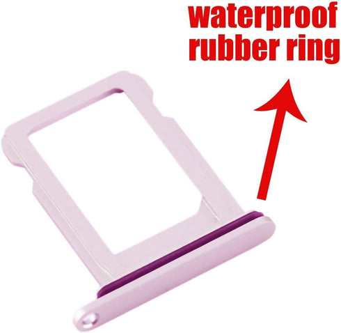 SIM Card Tray Holder Slot Replacement for iPhone 12 (Purple), with Waterproof Rubber Ring and Eject Pin