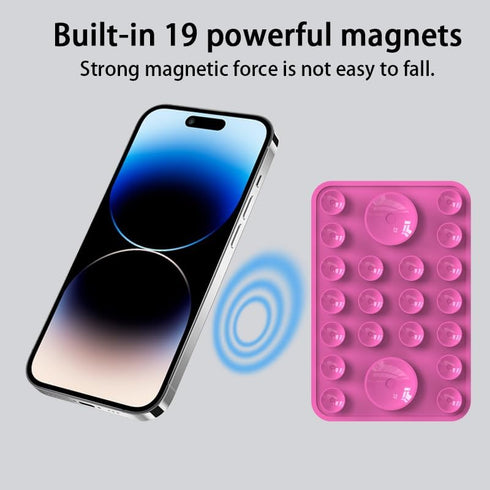 NTidea 2 Magnetic Phone Case Mount with Big Silicone Suction Cup for Mag Safe, Hands-Free Silicon Phone Snap
