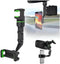 2024 New Multifunctional Rearview Mirror Phone Holder, 360° Rotatable Cradle for Cell Phone and GPS, Adjustable (Green)