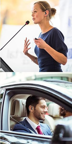 Bluetooth Headset V5.0, Wireless Earpiece with Noise Canceling Mic, Ultralight Business Earphone for Driving/Office