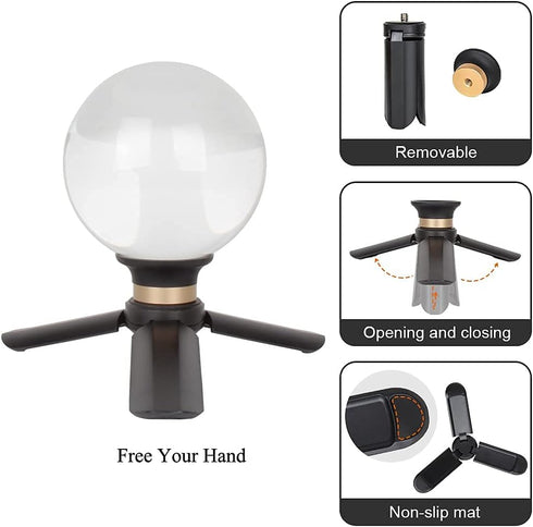 Crystal Ball Photography 80mm K9 Clear Lens Ball Sphere with Mini Tripod Base Stand, Padded Shockproof Sleeve