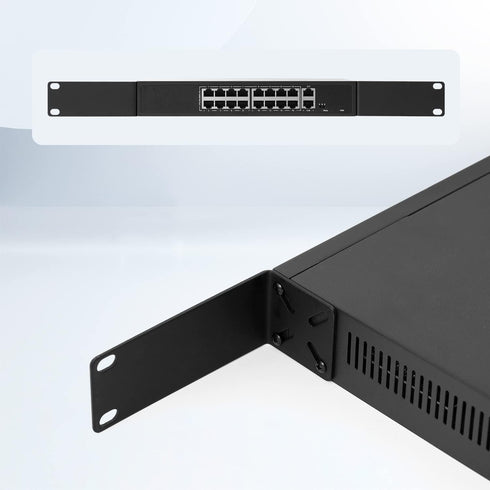 Rack Mount Kit for 10.6 inch Switches, Adjustable Ears for Netgear, Cisco, D-Link, TRENDnet, HP Products, 10.6" to 19"