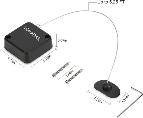 LORADAR Retractable Cable Lock with Double-Sided Adhesive, Remote Control Security Lock, Anti-Lost Rope for TV, DVD,