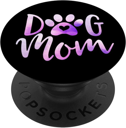 Dog Mom Purple Paw Print Adopt Don't Shop Cute Fur Mama PopSockets Standard PopGrip