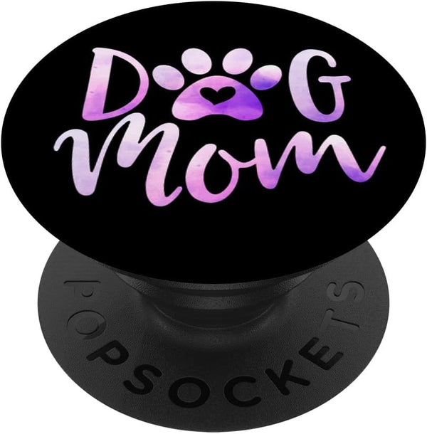 Dog Mom Purple Paw Print Adopt Don't Shop Cute Fur Mama PopSockets Standard PopGrip