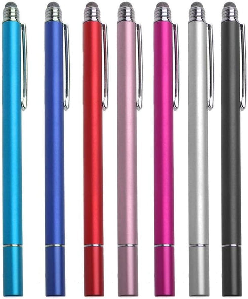 BoxWave Stylus Pen for T-Mobile REVVL 5G - DualTip Capacitive Stylus, Fiber Tip Disc Tip, Metallic Silver
