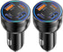 USB C Car Charger, 2 Pack 4-Port 65W Dual USB-C & USB-A Fast Charging Adapter for iPhone 15 14 13 12 11 Pro Max