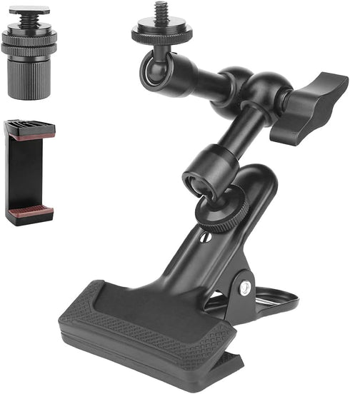 Super Clamp Camera Clamp Mount, 5.5 Inches Magic Arm with 1/4" Thread, Articulating Arm with Clamp, Tripod Camera Mount