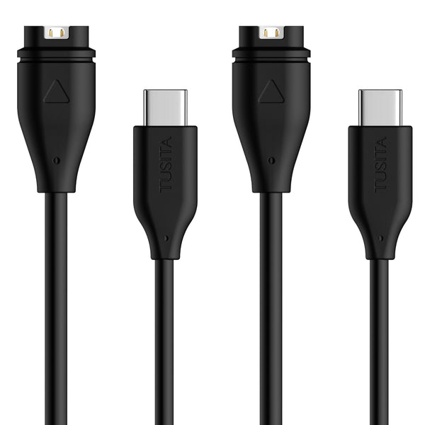 TUSITA USB-C Plug Charging/Data Cable (1M, 2-Pack) - Compatible with Garmin Watch