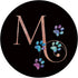 Pink Monogram Letter M Cat Dog Rainbow Paw PopSockets Adhesive PopGrip
