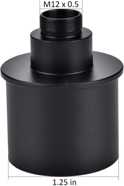Webcam Adapter - Aluminum Alloy Telescope Eyepiece Port Converter, M12*0.5 Thread for 1.25inch Telescope