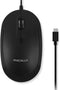 Macally Wired USB C Mouse for Mac and PC - Slim, Quiet, and