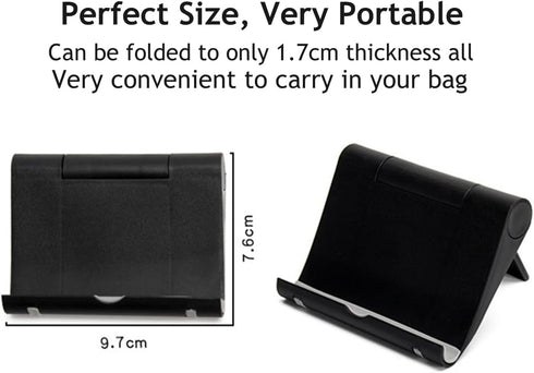 JUSDIQIR 10 Adjustable Foldable Cell Phone Stand for Desk, Compatible with Most Smartphones and Tablets, Fits Devices