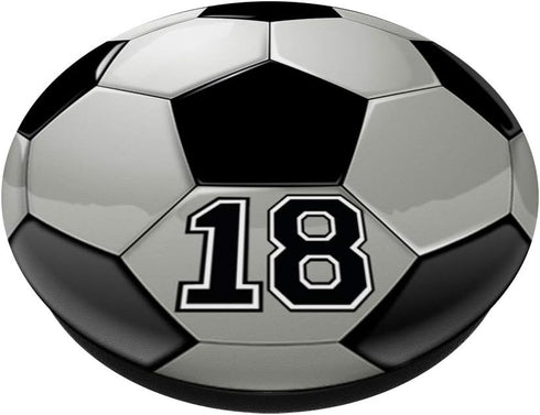 Soccer Player Number No 18 Football Ball Pop Socket PopSockets PopGrip: Swappable Grip for Phones & Tablets