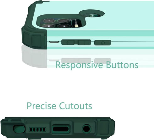 Case for Moto G Stylus 5G, Heavy Duty Shockproof Antiscratch Protective 3 in 1 Hard PC Silicone Bumper, Green