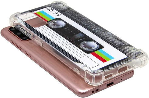 Case for Galaxy S20 with Reinforced Corners, TPU Soft Bumper Retro Cassette Tape Case Compatible with Samsung Galaxy S20