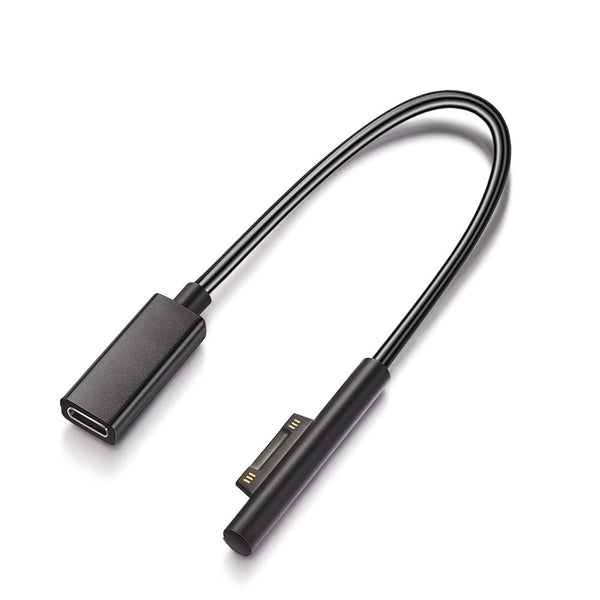 USB-C Charging Cable for Microsoft Surface Pro 7/6/5/4/3, Go3/2/1, Laptop 4/3/2/1, 20 cm, Requires 45W 15V/3A Charger.