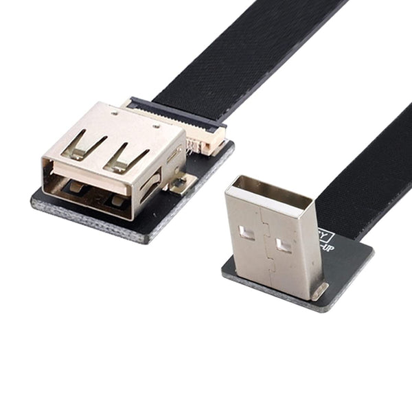 chenyang USB 2.0 Flat Cable, Male to Female 90 Degree UP Angled Data Transfer Charging Adapter 1.0M