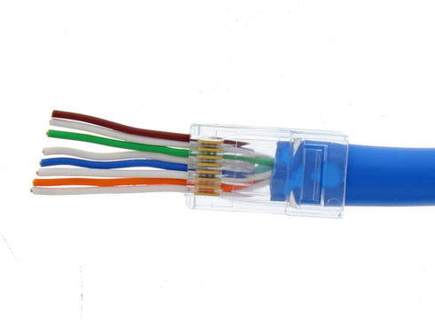 IDEAL Electrical 85-385 Unshielded Feed-Thru Modular Plug, Cable Connector for CAT6A/6 Unshielded Cables