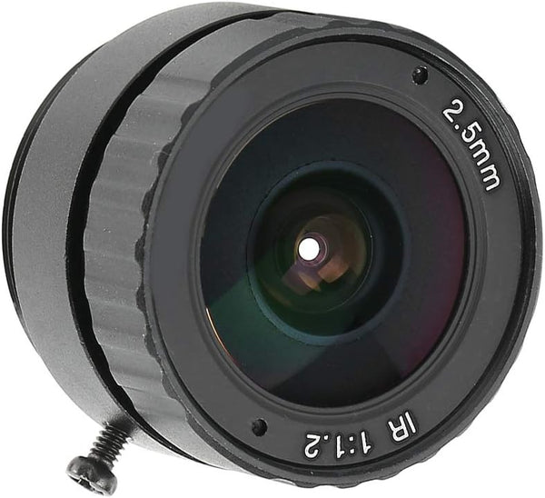 TEUOPIOE 2.5mm 3MP Camera Lens, Definition HD 2.5mm 3MP F1.2 1/2.5 CS Mount