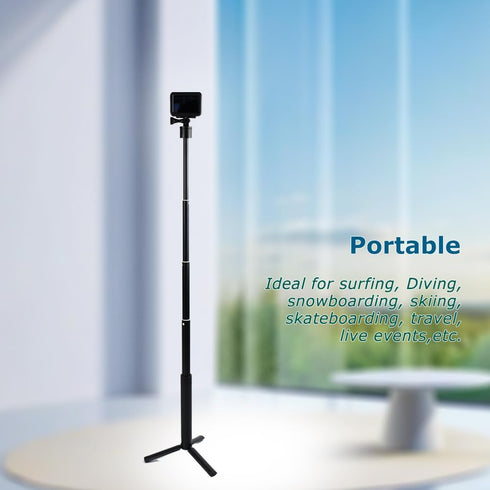 KOQINVIZ 29" OSMO,Insta360 Aluminum Telescoping Pole Stick for Action Camera - Extendable Selfie Stick Monopod Hand