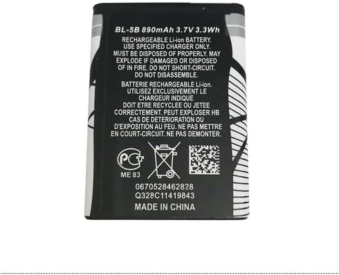 Lumaoer 3.7V 890mAh BL-5B Rechargeable Battery Suitable for Household Radio with Current Protection,Cost-Effective