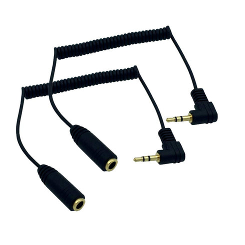 Seadream Coiled 3.5mm to 2.5mm Aux Cable 2Pack, Right Angled Male to Female Headset Audio Adapter, 23inch
