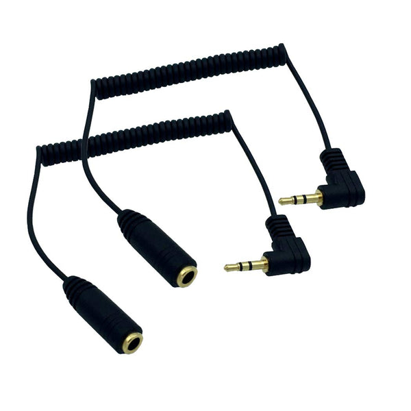 Seadream Coiled 3.5mm to 2.5mm Aux Cable 2Pack, Right Angled Male to Female Headset Audio Adapter, 23inch