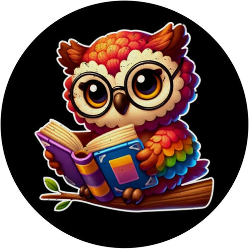 PopSockets Standard PopGrip - If You Need Me Owl Be Reading Funny Owl