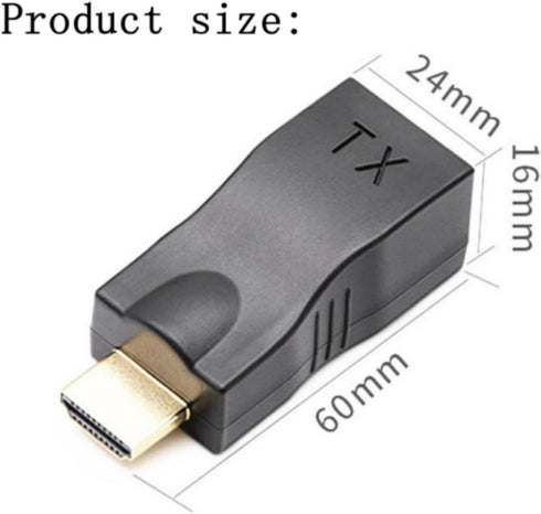Replacement Ethernet RJ45 to HDMI Extender, 30m 4K30HZ Compatible for Computer, Laptop, Projector