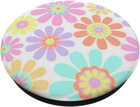 Groovy Flower Daisy Power Retro 70s Hippie Aesthetic Design PopSockets Standard PopGrip